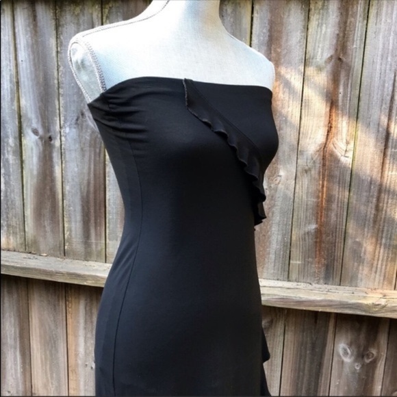 PARALLEL Black Strapless Ruffle Body-con Dress S - Picture 3 of 7